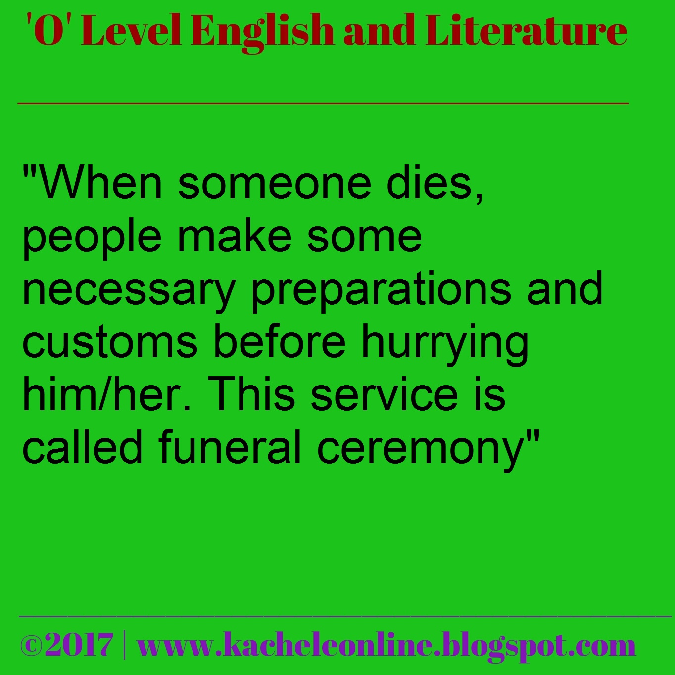 How to Teach 'Talking about funerals" in Form Two