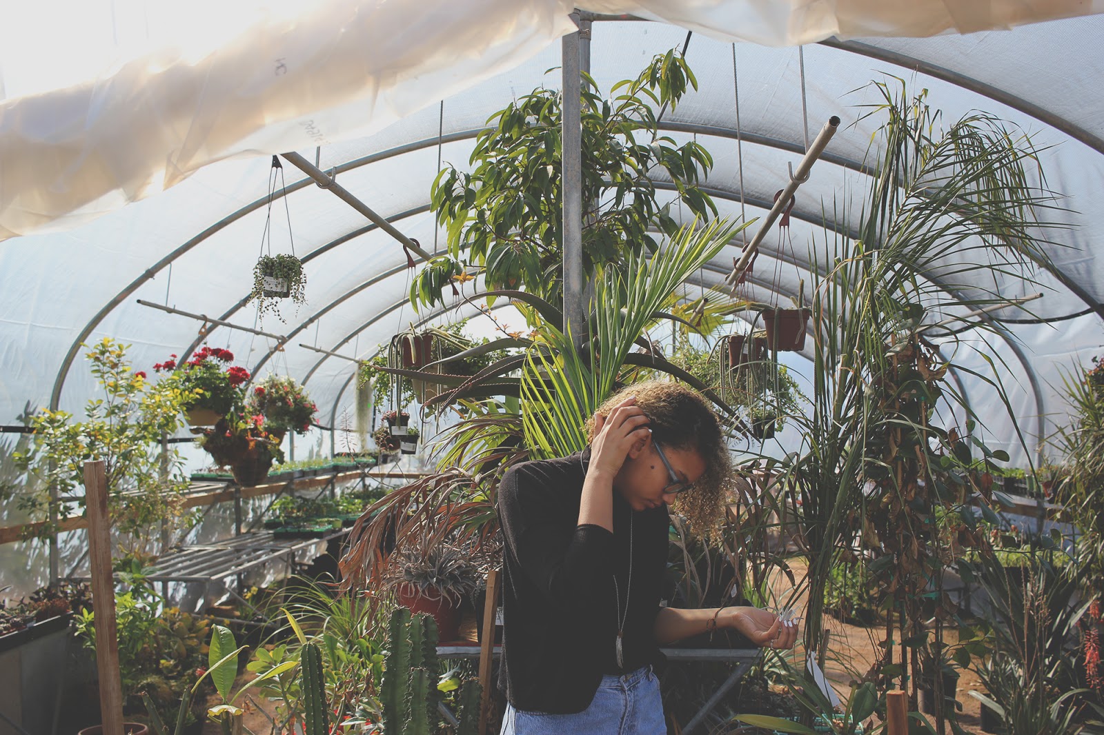 Girl in Greenhouse