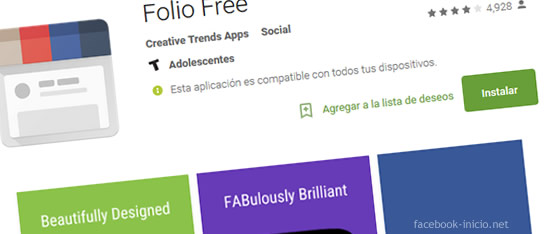 Folio para Facebook inicio