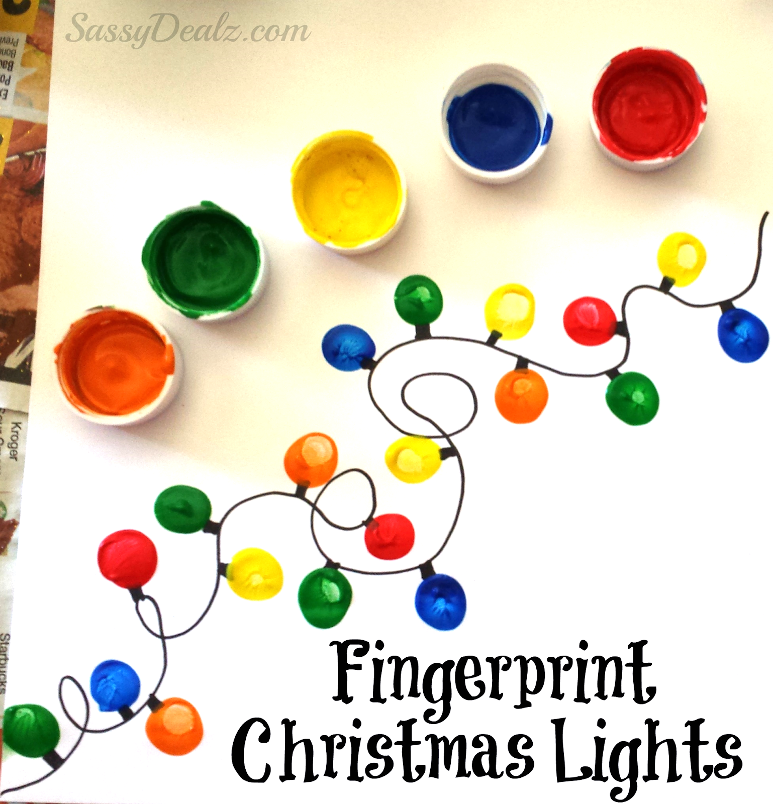 Fingerprint Christmas Light Craft For Kids (DIY Christmas Card Idea ...