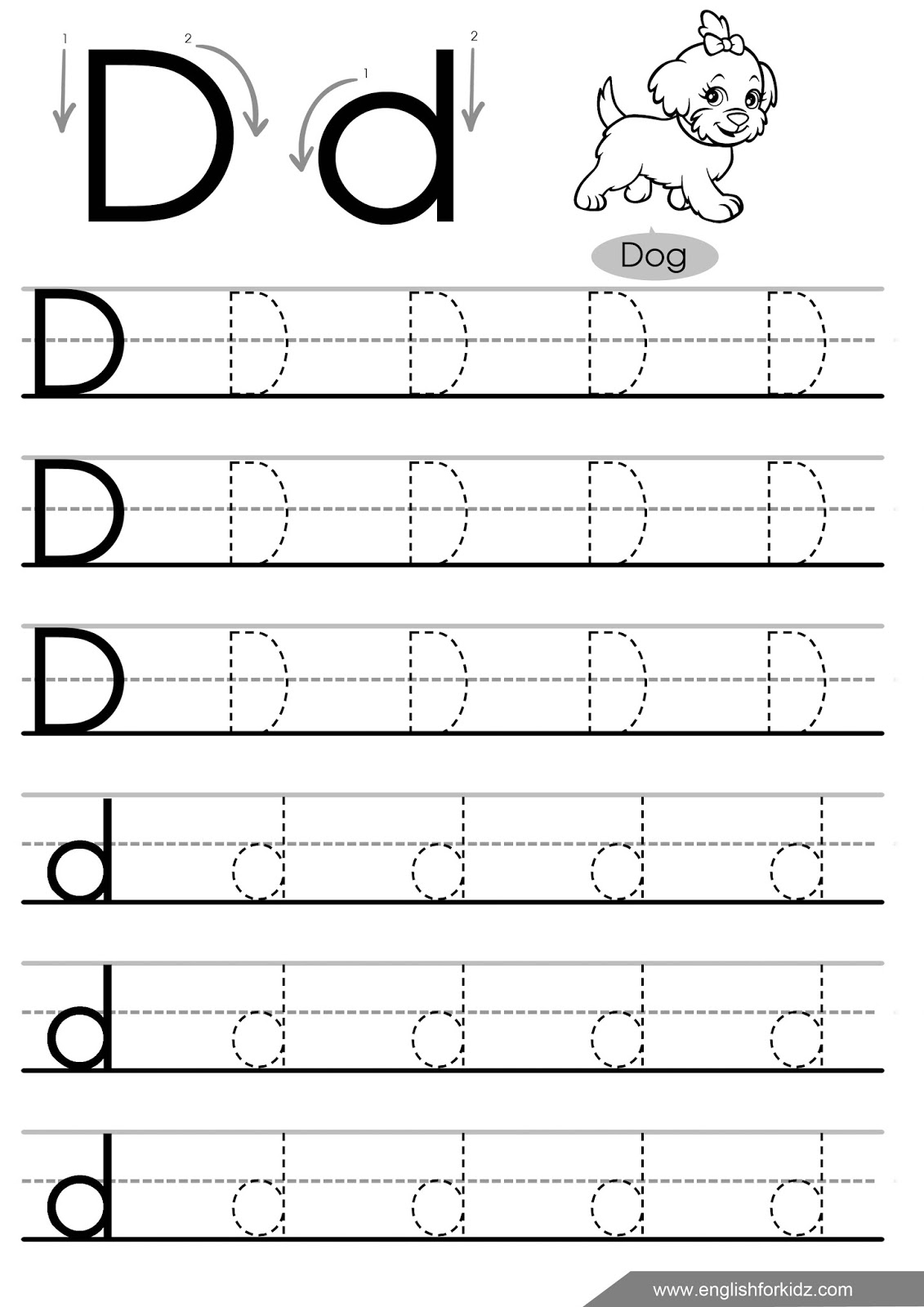 Tracing The Letter D Free Printable