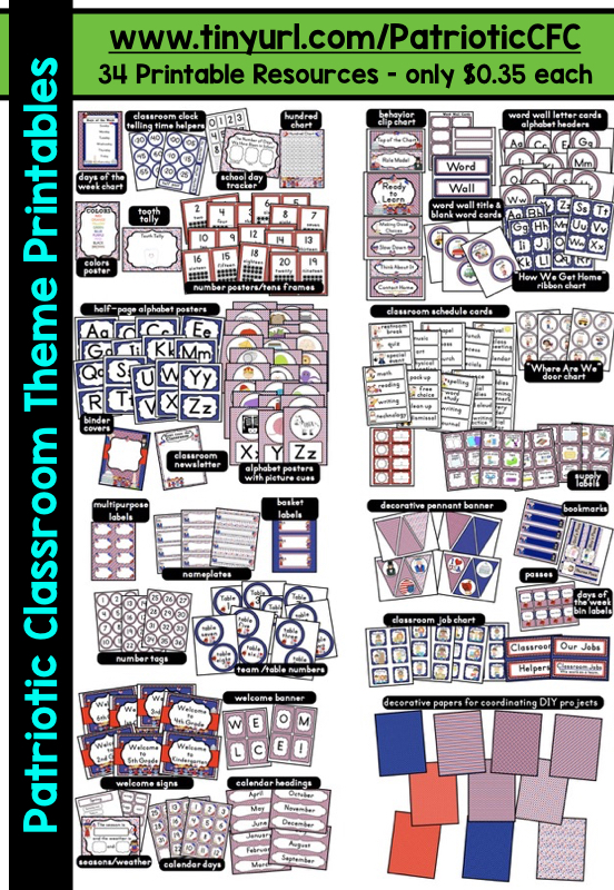 Patriotic Themed Classroom Ideas Printable Classroom