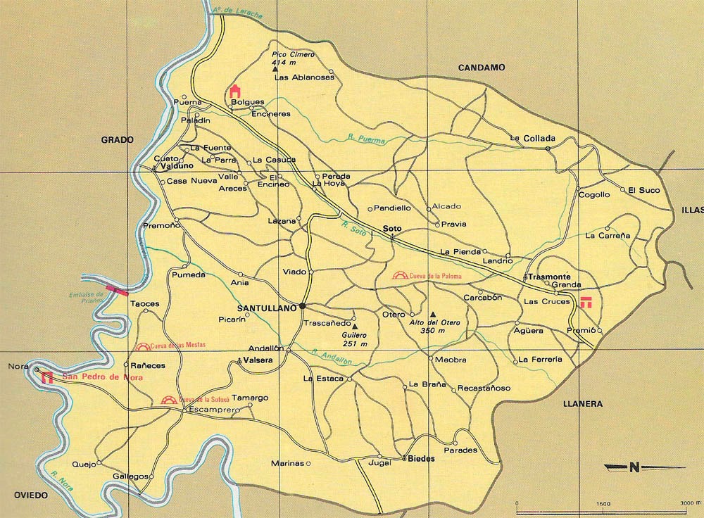 Mapa del Concejo de Las Regueras  Así ye Asturias