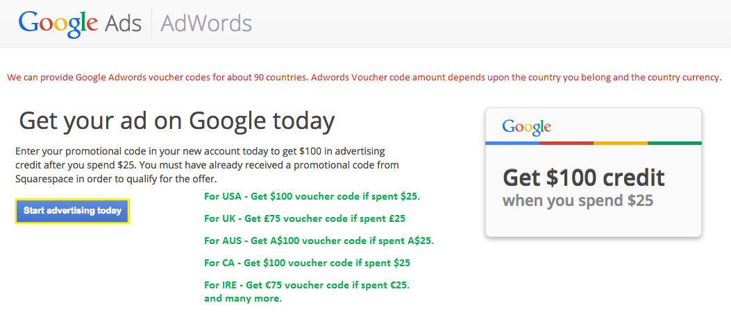 $100 Google Ad Credit Limited Time