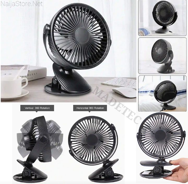 Madetec Personal Fan - Mini Rechargeable Clip-On Cooling Device