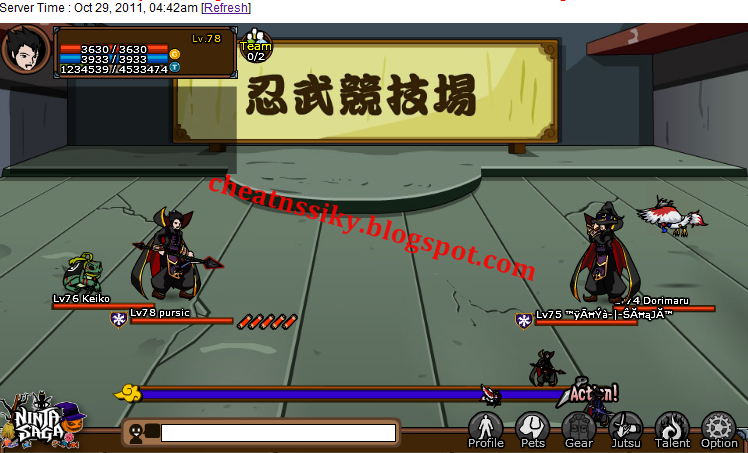 ninja saga online cheat