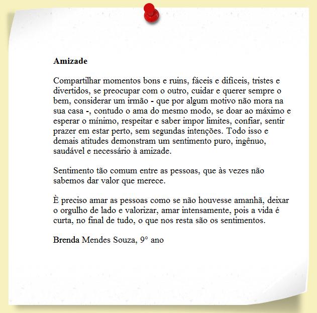 Redação Sobre Amizade Nos Dias Atuais NEP: Melhores textos - Tema: AMIZADE