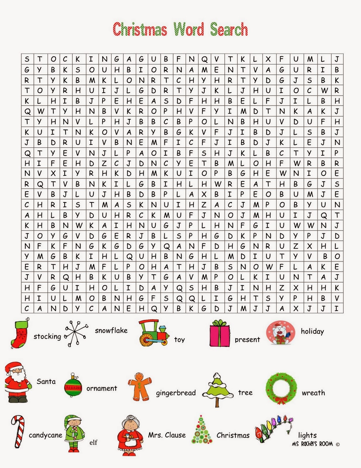 Free Printable Difficult Christmas Word Search