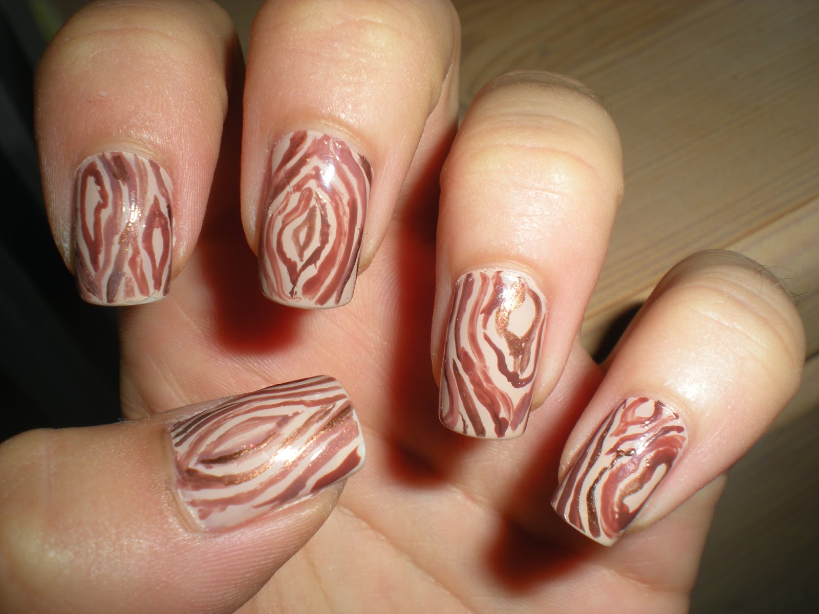 Metallic Maria Wood Inspired nails