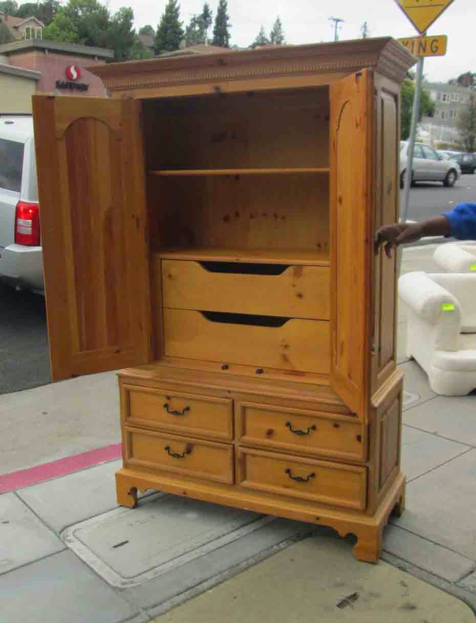 UHURU FURNITURE & COLLECTIBLES SOLD Knotty Pine Thomasville Armoire 195