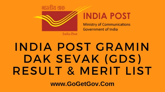 India Post Gramin Dak Sevak (GDS) Result & Merit List India Post Gramin Dak Sevak (GDS) Result & Merit List