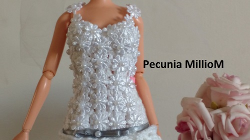 Como Fazer Vestido de Crochê Para Boneca Barbie - Blusa Parte 1 Com Pecunia  Milliom Crochê 