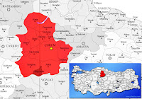 Boğazkale ilçesinin nerede olduğunu gösteren harita