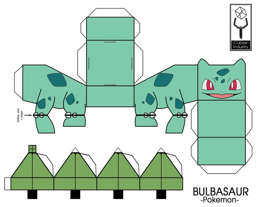 Bulbasaur CASA DO PAPERCRAFT Bulbasaur CASA DO PAPERCRAFT