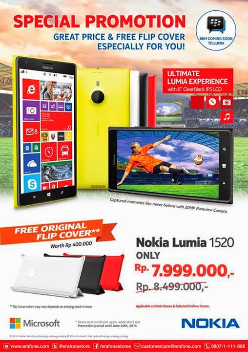 Promo Nokia Lumia 1520 dengan Original Flip Cover Rp 7.999.000 Promo Nokia Lumia 1520 dengan Original Flip Cover Rp 7.999.000