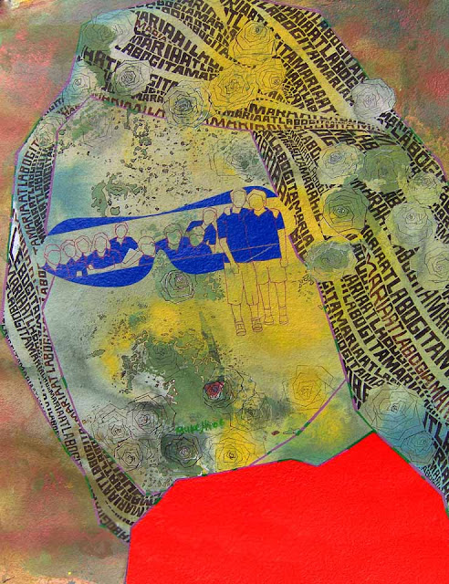 Mukesh Sharma. At the LABOGITA Acrylic & pencil on handmade paper 45x33 inches Mukesh Sharma. At the LABOGITA Acrylic & pencil on handmade paper 45x33 inches