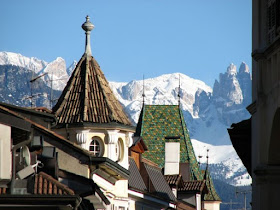 The city of Bolzano is set against a backdrop of  stunning Alpine views