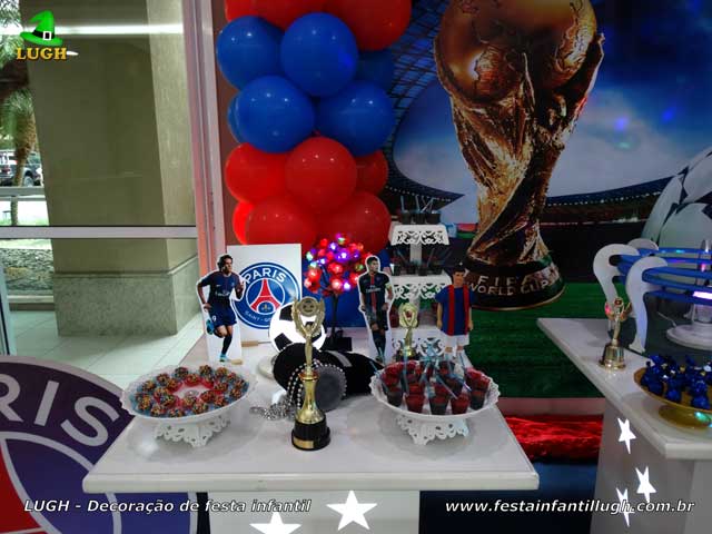 Mesa temática Paris Saint-Germain - PSG - Decoração de aniversário Mesa temática Paris Saint-Germain - PSG - Decoração de aniversário