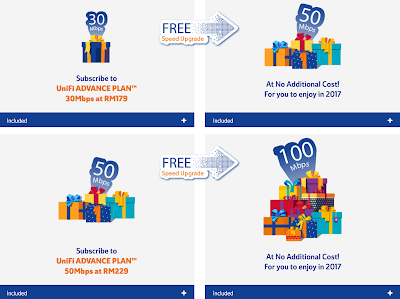 Malaysia Fiber TM UniFi Advance Plan Free Speed Upgrade 2017