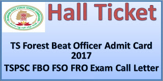 TSPSC FBO FSO FRO Admit Card or Hall Ticket TSPSC FBO FSO FRO Admit Card or Hall Ticket