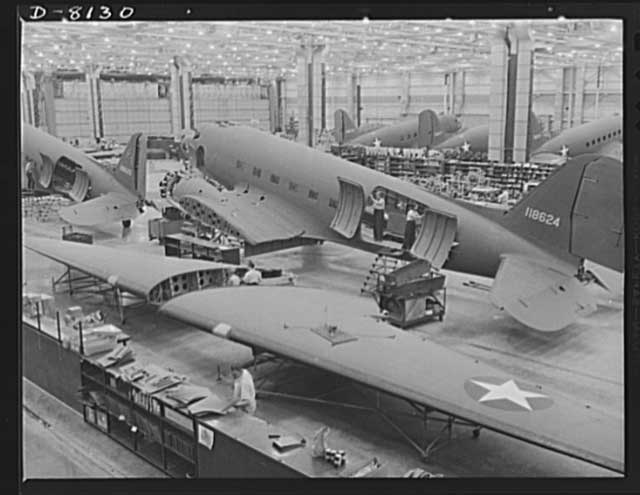 Production of Douglas Aircraft C-47 Skytrain transports, 23 December 1941 worldwartwo.filminspector.com