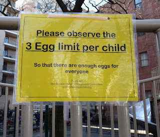 Photo sign, by MK Metz. Easter Egg hunt, Pierrepont Playground, Brooklyn 2013