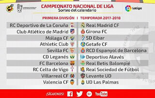 جدول مباريات الجولة الأولى من الدوري الإسباني 2017/2018