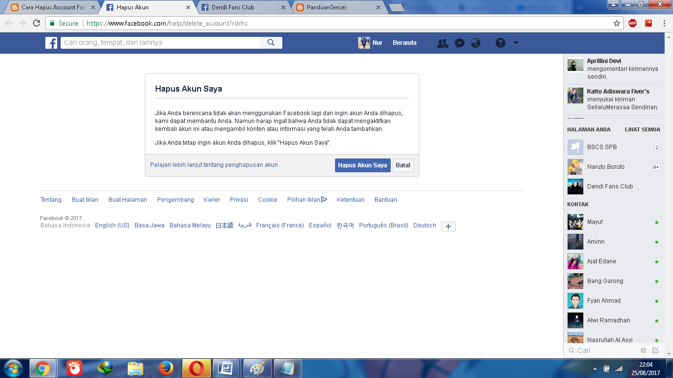 Cara Hapus Akun Facebook Secara Permanen - PanduanSensei