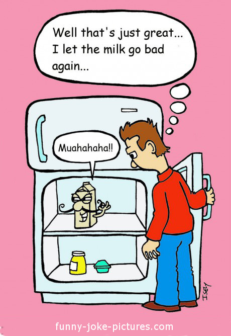 Laugh Bad Milk Fridge Cartoon Joke Image