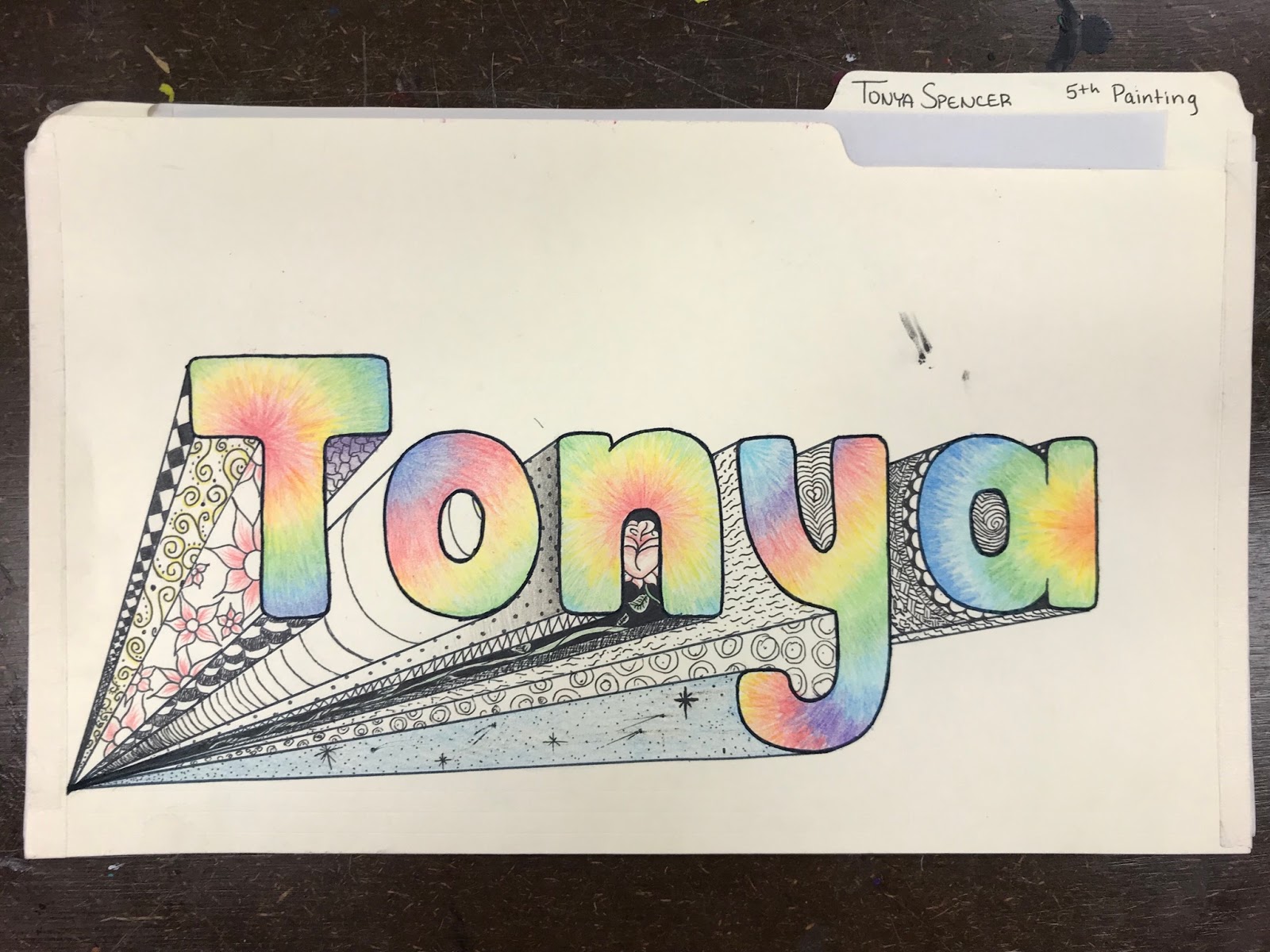 Mini portfolio name design assignment student work