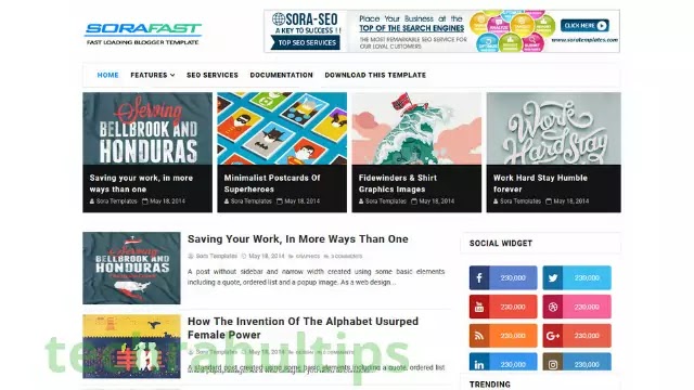 Sorafast blogger templates