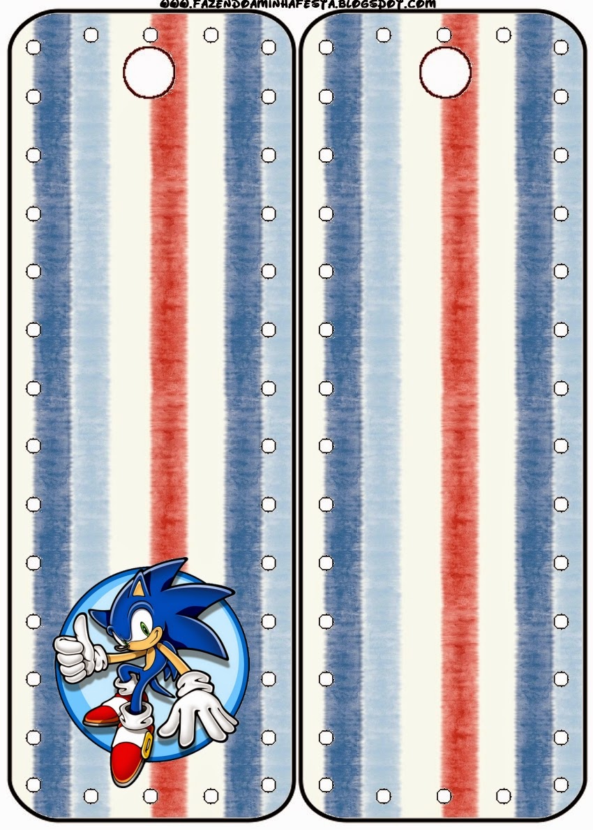Free Printable Book Marks of  Sonic.