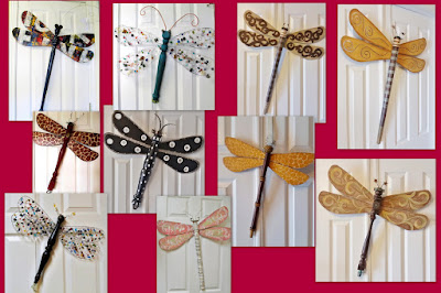 recycled art dragonflies