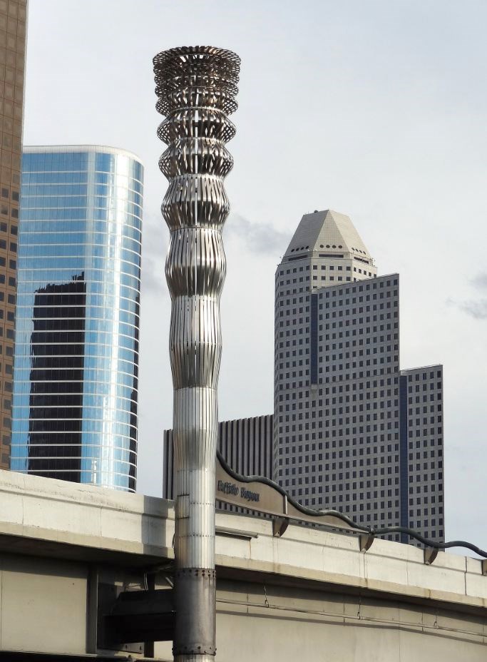 Houston in Pics Bridge Art The Buffalo Bayou Torches on the Gulf Free