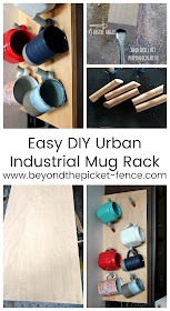 how to make an easy DIY industrial urban style mug rack