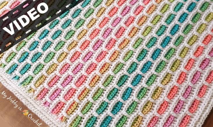 How to Crochet the Unicorn Bricks Baby Blanket - Free Video Tutorial 