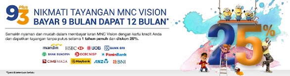 Promo MNC Vision Bayar 9 Bulan Gratis 3 Bulan Promo MNC Vision Bayar 9 Bulan Gratis 3 Bulan