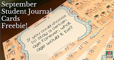 Grab some free September Student Journal Cards to start the year off right and be able to get to know your students better in the process!