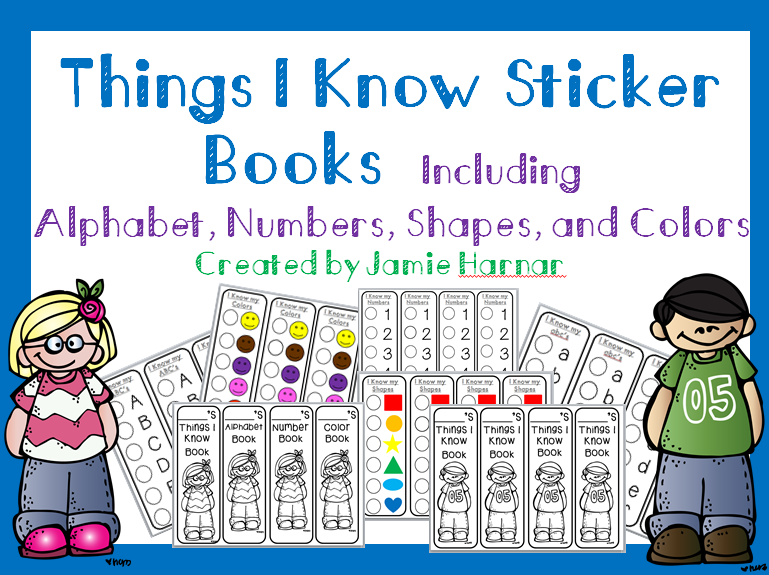 http://www.teacherspayteachers.com/Product/Things-I-Know-Progress-Sticker-Books-Alphabet-Numbers-Shapes-and-Colors-1159869