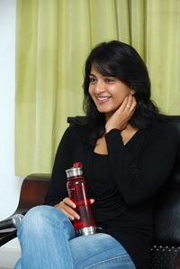Anushka in Black Top and Blue Jeans