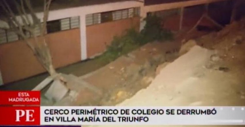 Denuncian negligencia por caída de pared en colegio de Villa María del Triunfo - UGEL 01 Denuncian negligencia por caída de pared en colegio de Villa María del Triunfo - UGEL 01