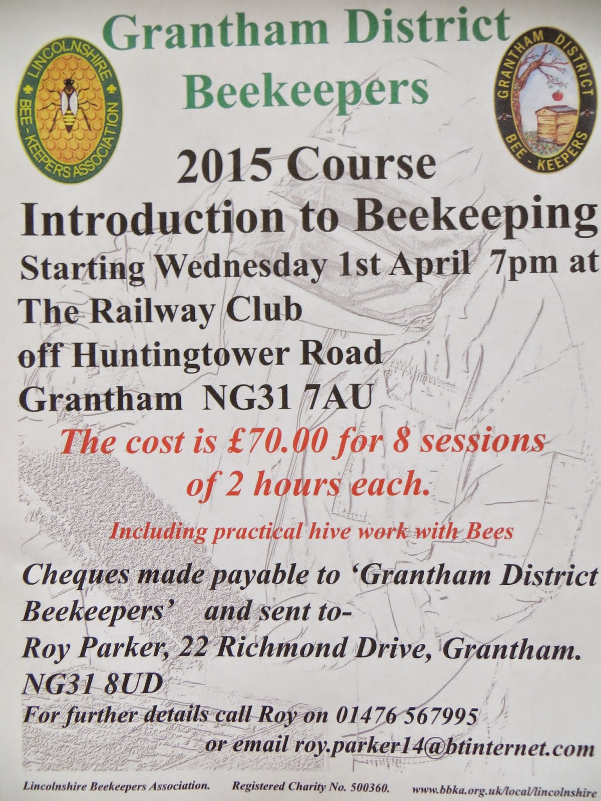 Introduction to Beekeeping Course, Grantham.