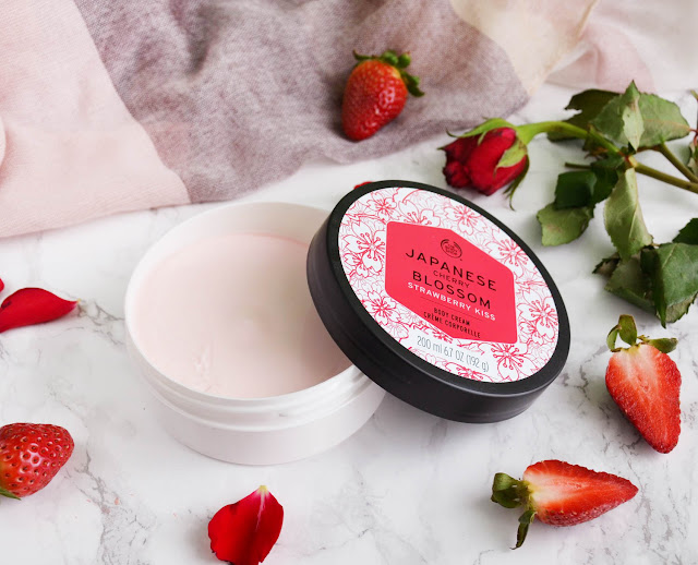 The Body Shop Japanese Cherry Blossom Strawberry Kiss Body Cream and Lip Juicer