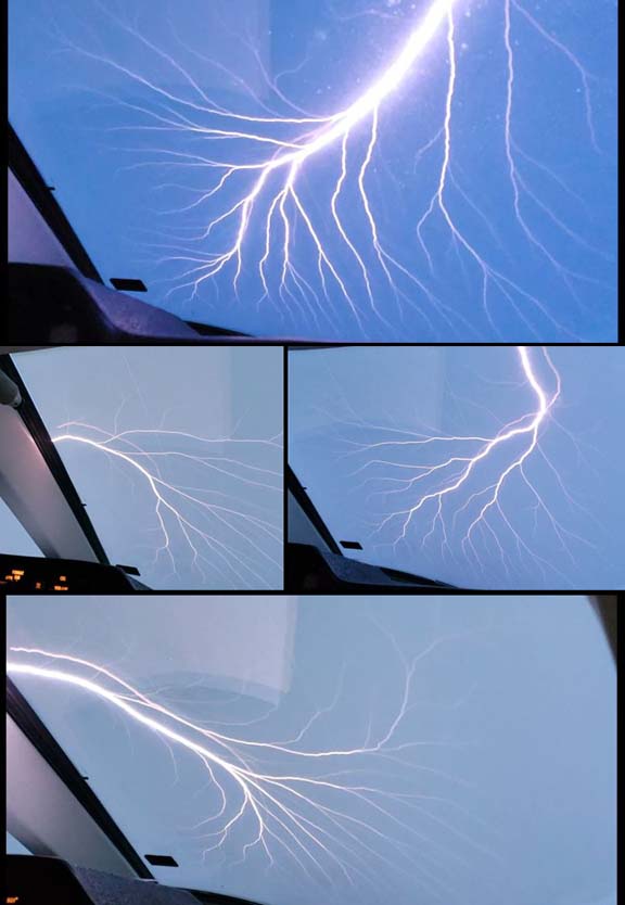Just A Car Guy St Elmo's Fire forming on the windshield of a Hawker 800A private jet. He said