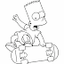 Dibujo para pintar de Bart Simpson en patinete