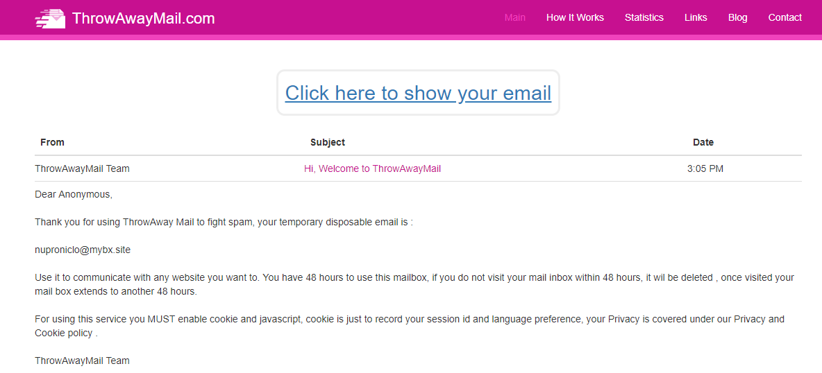 Now PC Pro Disposable Email Service