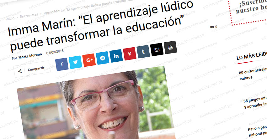El aprendizaje lúdico puede transformar la educación (Imma Marín Santiago) El aprendizaje lúdico puede transformar la educación (Imma Marín Santiago)