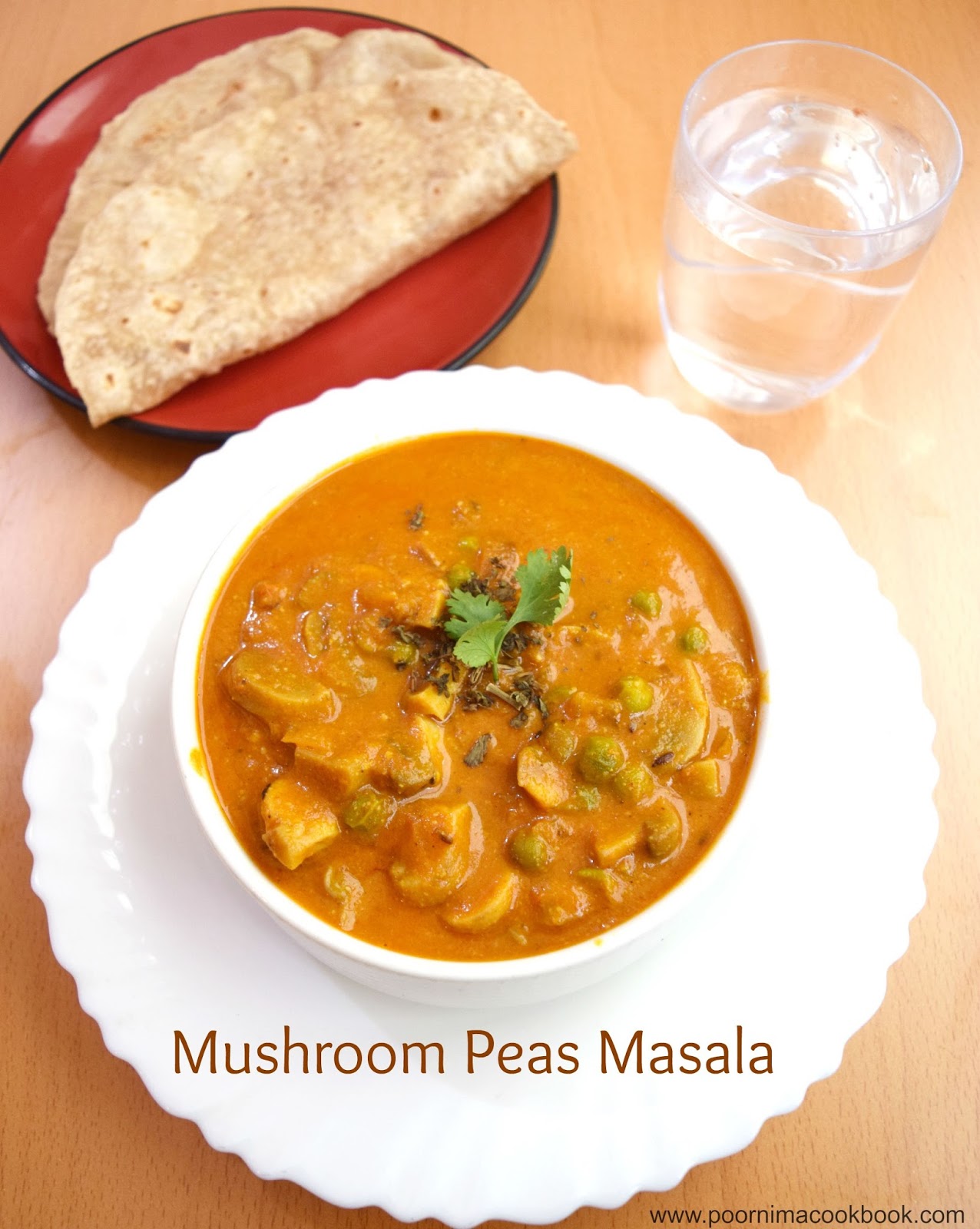 Poornima's Cook Book Mushroom peas Masala / Mushroom Peas Curry