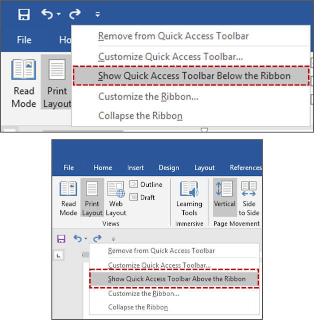 Cara 2 Mengubah Lokasi Quick Access Toolbar