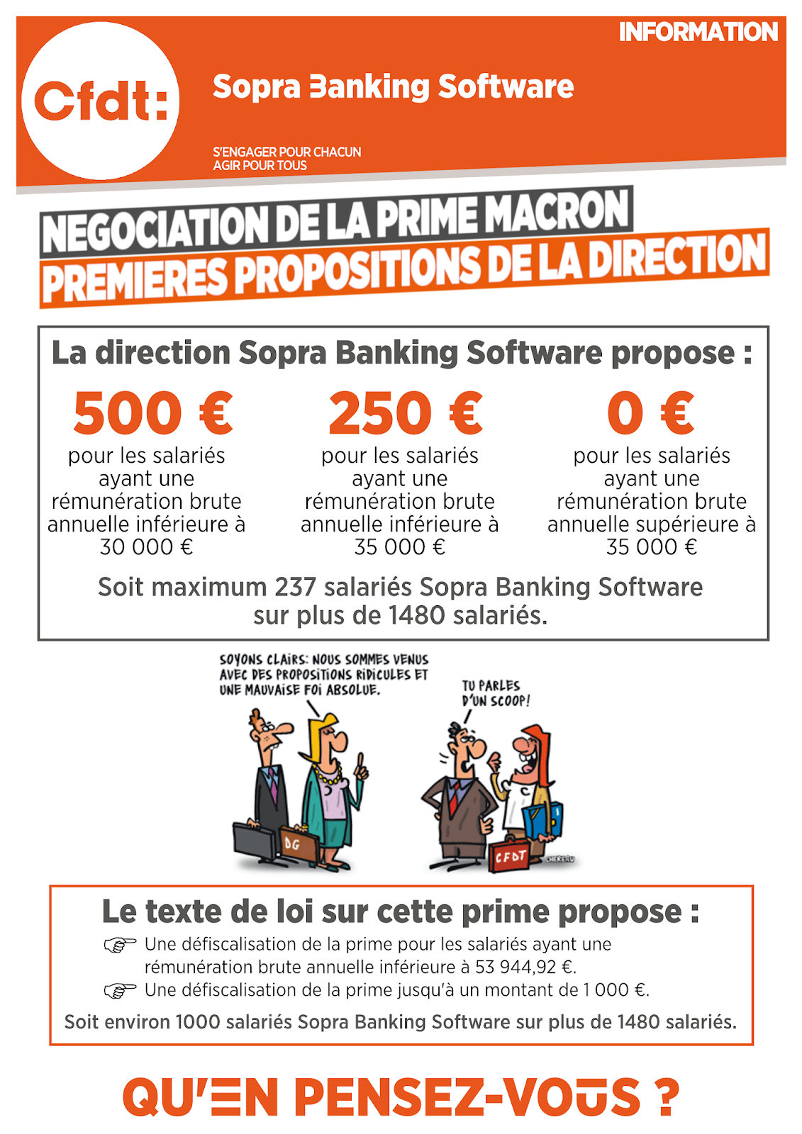 CFDT Sopra Steria **SCOOP** Prime Macron pour les salariés? CFDT Sopra Steria **SCOOP** Prime Macron pour les salariés?